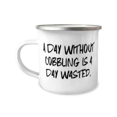 Imagem de Caneca de acampamento de 350 ml, presente para amigos, um dia sem cobbling is a Day Wasted, Love Cobbling