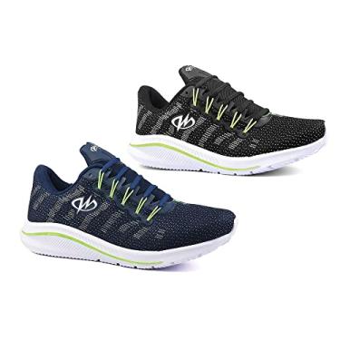 Imagem de Kit 2 Pares Tênis De Academia Runway Training Masculino Tamanho:39;Cor:Marinho Verde e Preto Verde