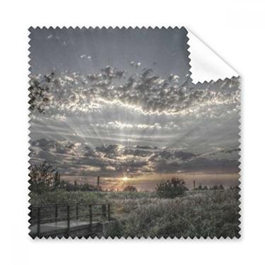 Imagem de Pano de limpeza cinza céu escuro nuvens brancas, 5 peças
