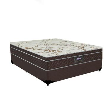 Imagem de Cama Box Casal Colchão Molas Ensacadas Pérola Negra Gazin + Box Sintético Marrom 70x138x188