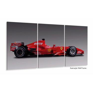 Imagem de Quadro Decorativo Fórmula 1 Ferrari 120x60 em tecido 3 peça