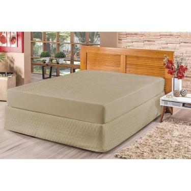 Imagem de Protetor Impermeável Para Colchão Queen Micromatelado Cáqui