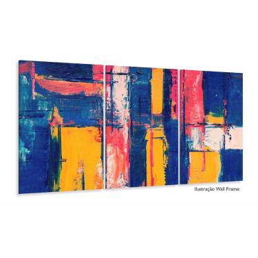 Imagem de Quadros Decorativos Pintura Abstrata Em Tecido 120x60 3 peça