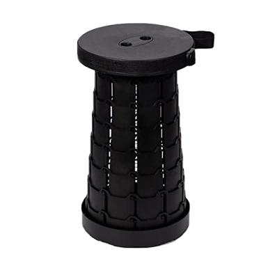 Imagem de Assento de acampamento retrátil e dobrável compacto e leve cadeira de trabalho portátil ajustável ótima para atividades ao ar livre, viagens locais, caminhadas, pesca, preto, tamanho único