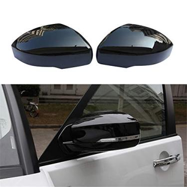 Imagem de 2 peças de guarnições de capa de espelho retrovisor lateral ABS para Land Rover Discovery LR4 2010-2016 - Preto