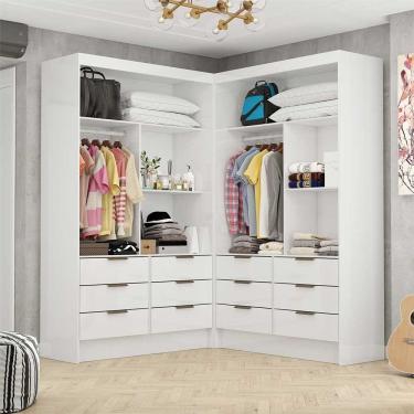 Imagem de Closet Casal Duplo Sevilha Premium Com 12 Gavetas Branco