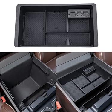 Imagem de JKCOVER Bandeja organizadora de console central compatível com 2014-2018 Chevy Silverado/GMC Sierra e 2015-2020 Chevy Tahoe Suburban/GMC Yukon Acessórios - Console completo com bancos concha