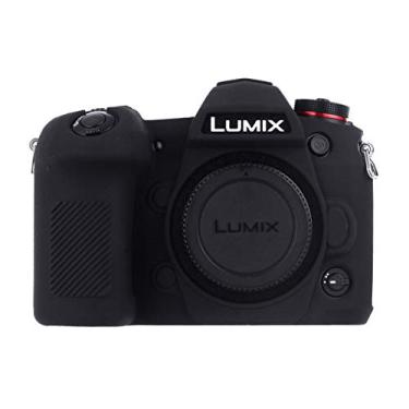Imagem de Capa de câmera STSEETOP Panasonic LUMIX G9, capa protetora destacável de silicone de borracha profissional para Panasonic LUMIX G9, Preto