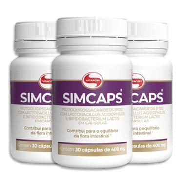Imagem de Kit Com 3 Simcaps 30 Cápsulas 400 Mg - Vitafor - Probiótico Em Cápsula