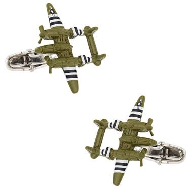 Imagem de Abotoaduras Bombardeiro Avião Guerra Cracked Pepper Cuff-Daddy com caixa de apresentação