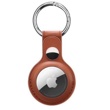 Imagem de Capa Chaveiro Luxo Em Couro Para Apple Airtag - Marrom