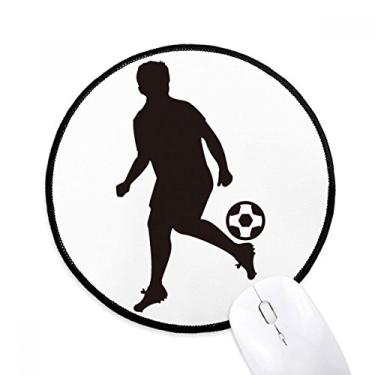 Imagem de DIYthinker Tapete de mouse para esboço de futebol americano esteira redonda para computador