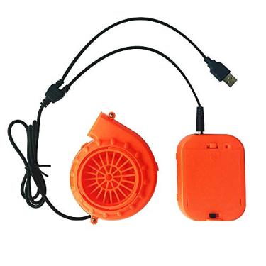 Imagem de Yarr Store Mini ventilador para cabeça de mascote ventilador inflável de fantasia 6V alimentado por 4 pilhas AA secas ou USB
