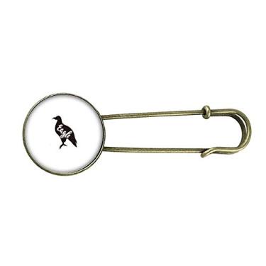 Imagem de Broche de metal retrô águia preto e branco animal
