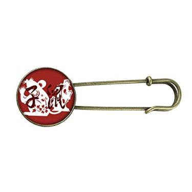 Imagem de Ano Novo do Rato Animal China Zodíaco Retro Metal Broche Broche Broche Clipe Joias