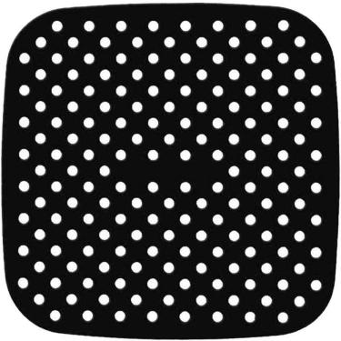 Imagem de Protetor de Silicone Fritadeira Air Fryer Tapete Silicone Universal Antiaderente 19 CM Quadrado Preto