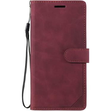 Imagem de RAYESS Capa carteira para iPhone 14/14 Plus/14 Pro/14 Pro Max, capa carteira de couro flip com suporte de cartão suporte fecho magnético capa de telefone (cor: vermelho, tamanho: 14ProMax)