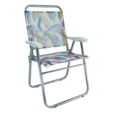 Imagem de Cadeira Alumínio Reforçada Cancun Plus Colors Aquarela Zaka 120 Kg