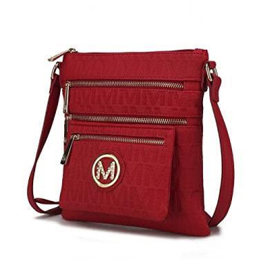 Imagem de Bolsa tiracolo feminina Mia K, alça ajustável de couro PU, bolsa cruzada lateral, bolsa de ombro, Jessy Red, Small