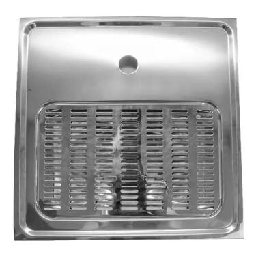 Imagem de Bandeja Pingadeira 40x40cm Inox Sem Gela Copos Furo 50mm