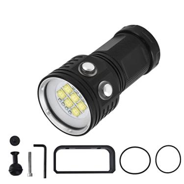 Imagem de Lanterna subaquática, lanterna de mergulho 14LED IPX8 à prova d'água 3 cores 7 modos portátil 328 pés lanterna para fotografia subaquática