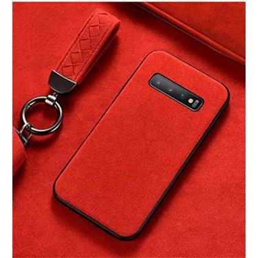 Imagem de Capa de silicone de camurça para Samsung Galaxy A52 A32 5G 4G S23 S22 S21 Ultra S20 FE S8 S9 S10 Plus Note 20 10 Capa à prova de choque, vermelha, para Samsung S7 Edge