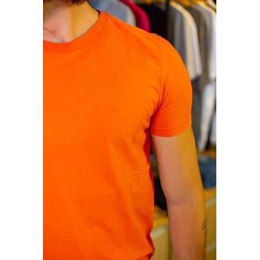Imagem de Camiseta Ellus Masculina Cotton Básica Laranja