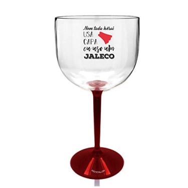 Imagem de 4 Taças Gin com Base Vermelha Personalizadas Profissional da Saúde