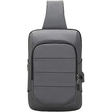 Imagem de Mochila de ombro de pano oxford bolsa de ombro impermeável bolsa de peito masculino bolsa de carga externa USB bolsa de mensageiro para esportes ao ar livre