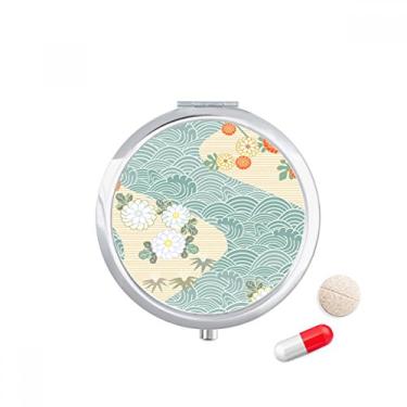 Imagem de Caixa de armazenamento de remédios com estampa de folhas de flores no Japão