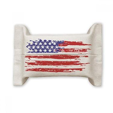 Imagem de Bolsa de linho de algodão com estampa de estrelas e listras, bandeira dos Estados Unidos