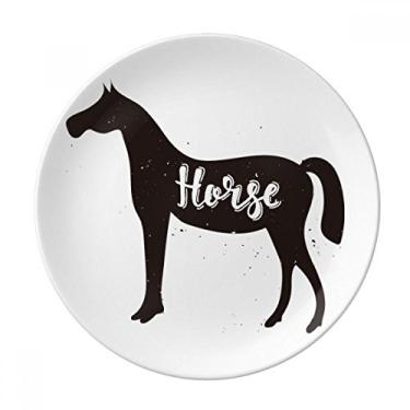 Imagem de Prato de animal preto e branco de cavalo, salvador, louça, louça de jantar
