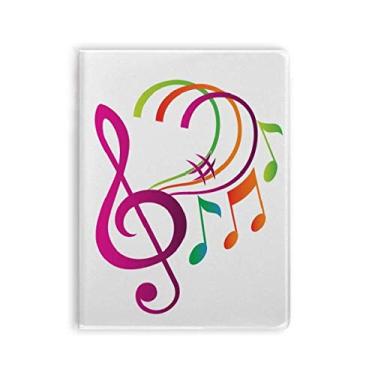 Imagem de Caderno de anotações musicais verde laranja rosa capa diária capa macia