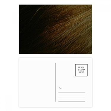 Imagem de Cartão postal marrom escuro com padrões de cabelo liso conjunto de cartões postais para envio de aniversário cartão de agradecimento