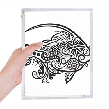 Imagem de Caderno de desenho de linha com estampa de peixe, diário de folhas soltas recarregável