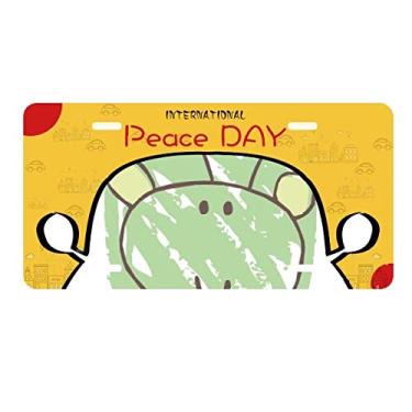 Imagem de DIYthinker Placa de licença Alien Graffiti Universo e Alienígena Etiqueta Decoração de carro Dia da Paz