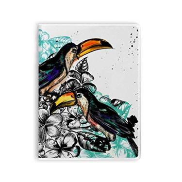 Imagem de Caderno de desenho de pássaro tropical Toco com capa de goma para diário de capa macia