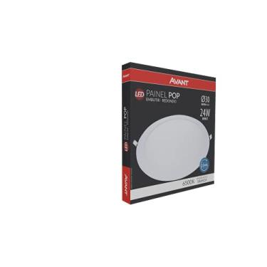 Imagem de Painel Plafon LED 24W de Embutir Redondo 30cm, Bivolt, 6500k Branco frio, Avant