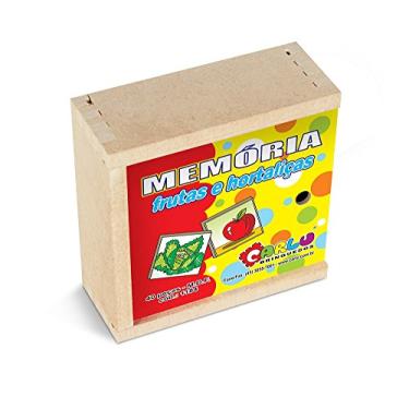 Imagem de Carlu Brinquedos - Frutas e Hortaliças Jogo da Memória 40 Peças, 3+ Anos, Multicor, 1184