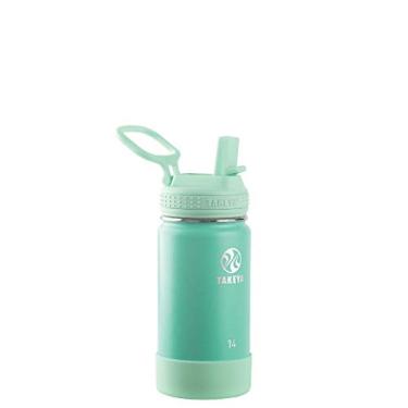 Imagem de Garrafa térmica infantil Takeya Actives Kids, com tampa de canudo, 355 ml, Seafoam