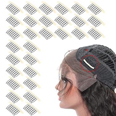 Imagem de Presilhas para peruca, 30 peças, design de clipe para peruca leve, 7 dentes para extensões de cabelo e perucas para peruca masculina e feminina para uso individual,