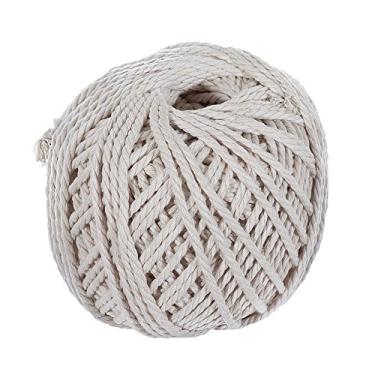 Imagem de Corda de algodão colorida – Corda de 3 mm de diâmetro e 50 m de comprimento – Ótimo para artesanato faça você mesmo – Faça macramê feito à mão – Macio ao toque e super versátil (marfim)