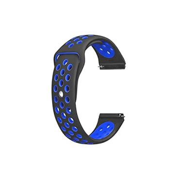 Imagem de Pulseira Sport 20mm para Zeblaze Btalk 2 ou Btalk Lite cor:Preto com Azul