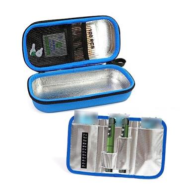 Imagem de COLLBATH 1Pc Pacote De Gelo Portátil Isolado Bolsa Térmica Para Medicamentos De Viagem Bolsa Legal Para Diabéticos Caneta De Insulina Para Viagem Estojo De Transporte Bolsa Térmica Para azul
