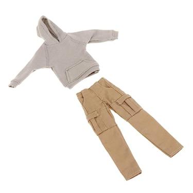 Imagem de Generic Moletom com capuz masculino 1/12, figura masculina, fantasia, moda, casual, elegante, retrô, moletom e calças para de ação de 6 pol.,