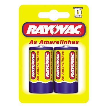 Imagem de Pilha Rayovac as Amarelinhas 10298 D Grande Blister com 2 1,5V