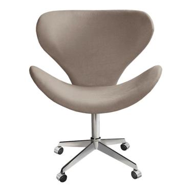 Imagem de Poltrona Decorativa Isis Swan Cadeira Giratória com Rodinhas Escritório Home Office
