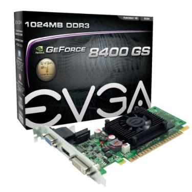 Imagem de EVGA 1GB GeForce 8400 GS DirectX 10 64-Bit DDR3 PCI Express 2.0 x16 HDCP modelo de placa de vídeo pronto 01G-P3-1302-LR