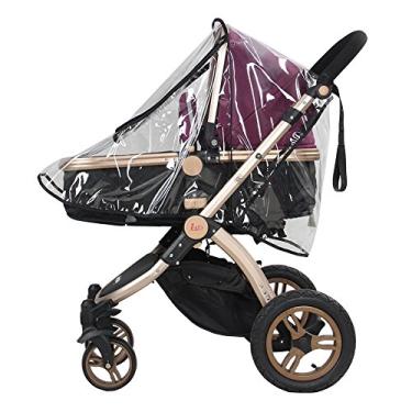 Imagem de Tnfeeon Capa de Chuva à Prova D'água Universal para Carrinho de Bebê, PVC Transparente, Acessório Protetor para Chuva, Vento, Areia e Poeira