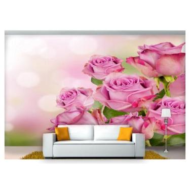 Imagem de Papel De Parede Flores Rosas Romantico 3D Nfl213 - Você Decora